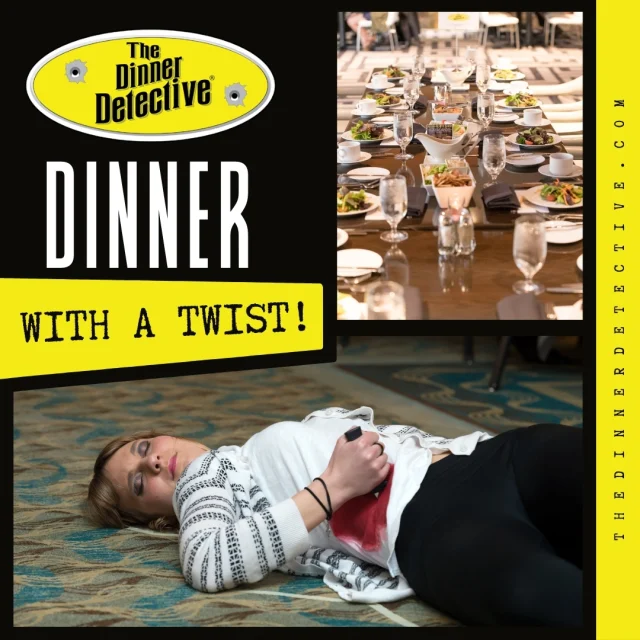 Dinner and a show like never before! Are you ready for an interactive experience that places YOU right in the middle of the action? Gather your friends and share a memorable night filled with delicious bites, unexpected clues, and the thrill of solving a mystery together. Think you can figure it out? Grab your tickets today!

#DinnerDetective #MurderMysteryNight #MurderMystery #FriendsNightOut