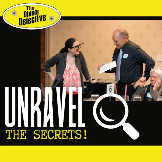 Mingle with a cast of intriguing characters at The Dinner Detective, where ANYONE could be the culprit! Unravel clues, interrogate suspects, and put your detective skills to the test. Are you ready to dive into a night filled with mystery and fun? Book your spot now for an exciting evening!

#DinnerDetective #MurderMysteryNight #MurderMystery