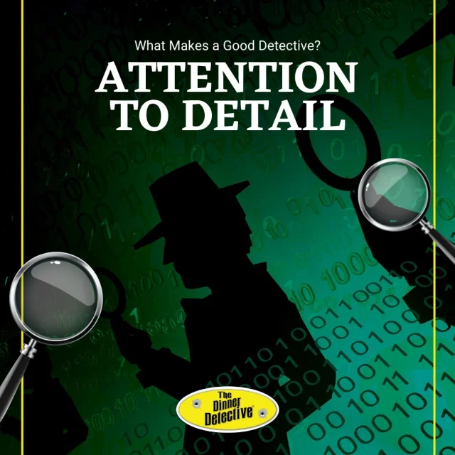 🕵️‍♂️ The Case of the Vanishing Act
A man walks into a locked room. Moments later, he’s gone—without a trace. The only clue? A single red feather left on the floor.

This is just the kind of brain-twisting, edge-of-your-seat mystery waiting for you at The Dinner Detective. Immerse yourself in the intrigue, uncover the clues, and see if you can crack the case!

📆 Reserve your tickets now—www.thedinnerdetective.com

#DinnerDetective #MysteryUnfolded #SolveItIfYouCan