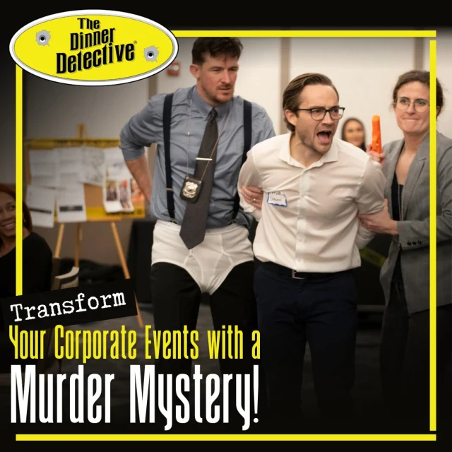 Are you planning your next corporate event? Look no further! A private murder mystery show with The Dinner Detective offers the perfect mix of entertainment, teamwork, and fun. Here's why it's the ideal choice for your gathering:
*Unforgettable team-building experience 
*Interactive and immersive entertainment 
*Tailored to fit your needs 
*Laughter and enjoyment guaranteed!

To discover how hosting a private murder mystery can elevate your corporate events, read our full blog post! 
👉https://privateshows.thedinnerdetective.com/blog/why-a-private-murder-mystery-show-is-the-perfect-choice-for-corporate-events 👈

#DinnerDetective #CorporateEvents #MurderMystery #TeamBuilding #EventPlanning