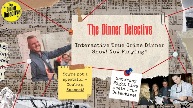 A room full of suspects. A crime without a clear motive. You’re here for dinner… but will you make it to dessert? 👀🍽️

At The Dinner Detective, YOU are part of the action! Keep your friends close, but your enemies closer—you never know who might be hiding a deadly secret. 💀

Think you have what it takes to solve the case? Prove it! 🕵️‍♂️

🔗 Grab your tickets now before they disappear! ➡️ www.thedinnerdetective.com

#MysteryMonday #WhoDunIt #DinnerDetective #SolveTheCrime